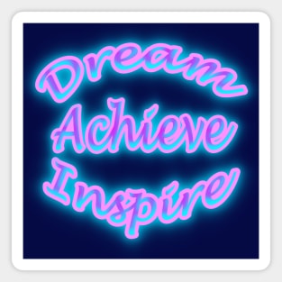 Dream Achieve Inspire Cotton Candy Colored Magnet